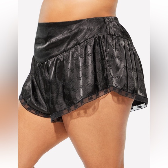 Black Satin Yitty Sleep Shorts - Picture 2 of 9